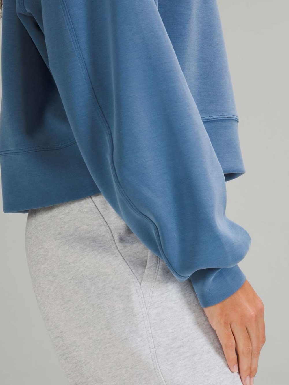 Lululemon Perfectly Oversized Cropped Crew *Softstreme Soft Denim Sz 12 - Picture 5 of 9